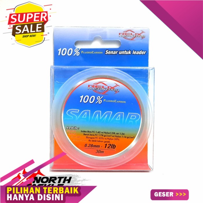 *Promo Murah* SENAR LEADER RELIX NUSANTARA SAMAR FLUOROCARBON 12LB - 0.28mm - 30m