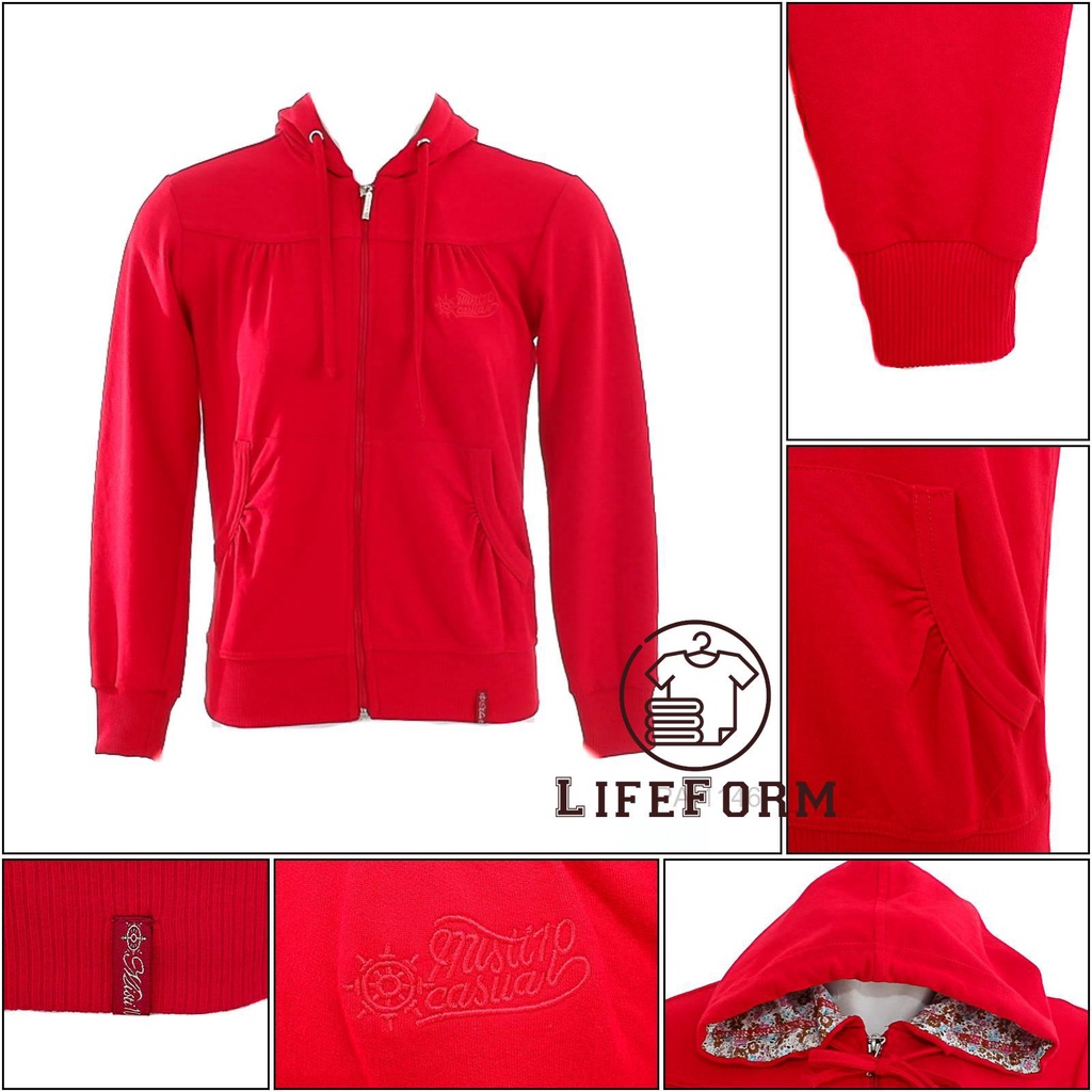 [PA1146] Jaket Hoodie wanita Merah Misti10 2XL-4XL