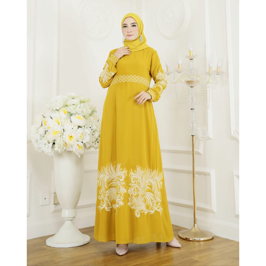 Gamis Bordir Cerruty Can Banu || Gamis Muslim Terbaru || Fashion Remaja Modern || [COD] Bayar di Tempat || Gamis Cerutty Baby Doll Kekinian