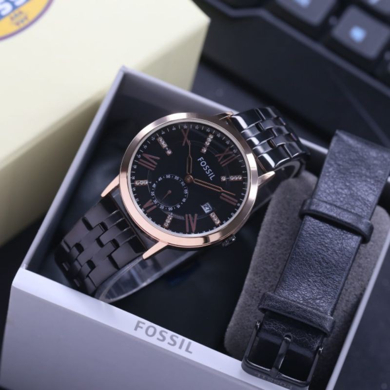 Jam Tangan Fashion Wanita FF1 011-TL Stainless Steel Chrono Detik Tanggal Aktif Free Box - COD