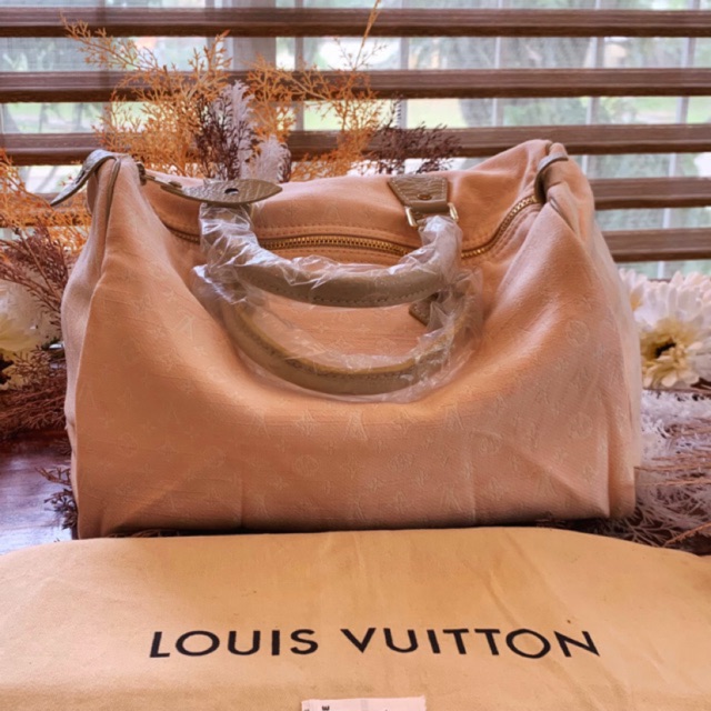 LV speedy mini lin dune mirror second bekas ori leather pink preloved