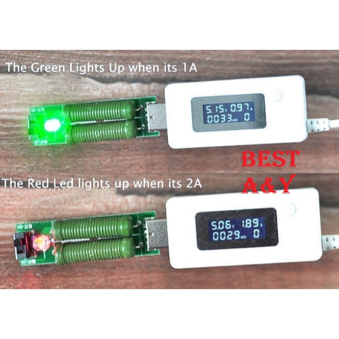 USB Drainer Dummy Load Resistor 1A 2A Tester Charger With Switch USB Doctor