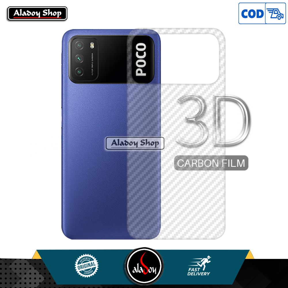 Garskin Carbon POCO M3 Premium Back Screen Protector