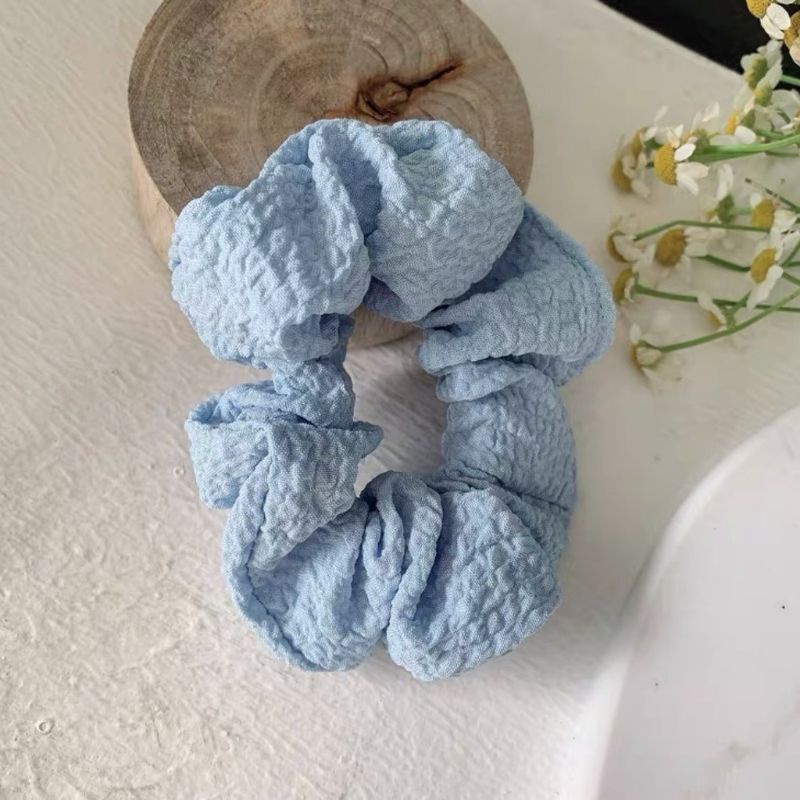 Ikat Rambut Polos Warna Warni / Women Hair Tie/ Kuncir Rambut Wanita-Biru Muda Polos