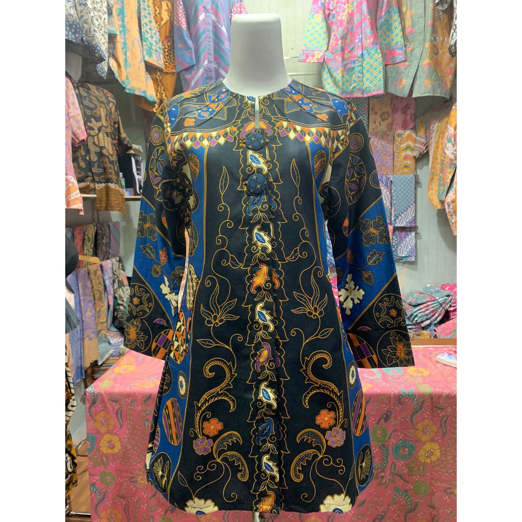 tunik batik premium warna lasen dengan lapis puring trikot