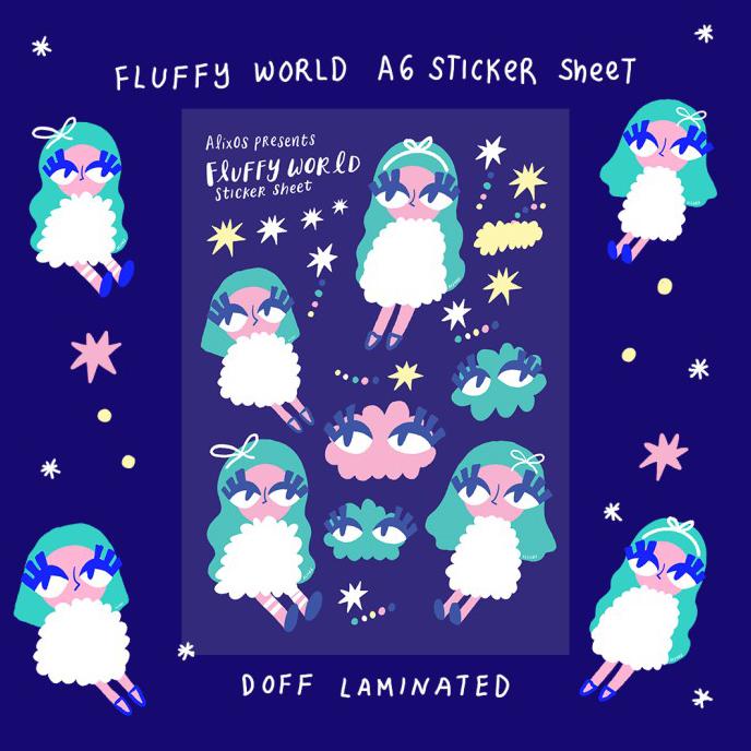 

Hemat Fluffy World A6 Glossy Sticker Sheet Bagus