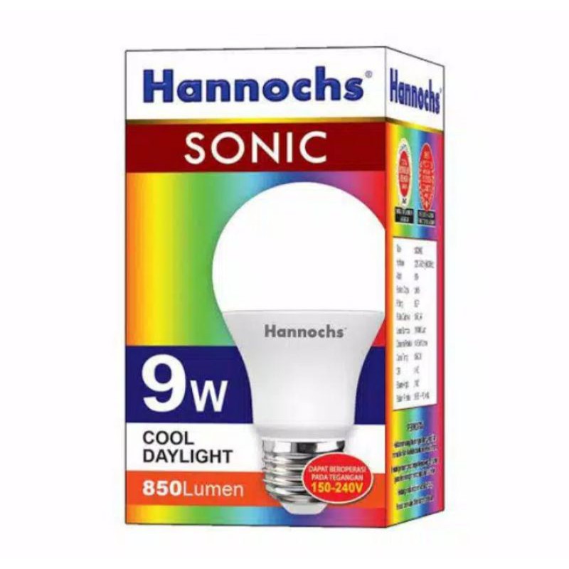 Lampu Led Hannochs 3w/3 Watt 5w/5 Watt 7w/7 Watt 9w/9 Watt 12w/12 Watt 15w/15 Watt SONIC / Bolam