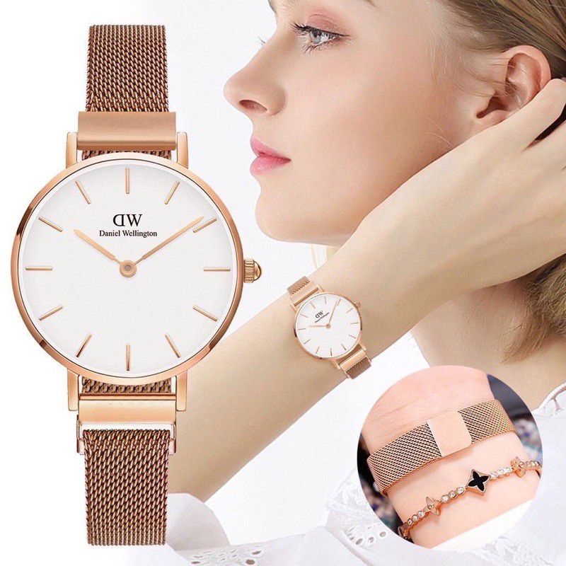 DW MAGNET  / JAM TANGAN WANITA RANTAI MAGNET PREMIUM ANALOG CASUAL MURAH