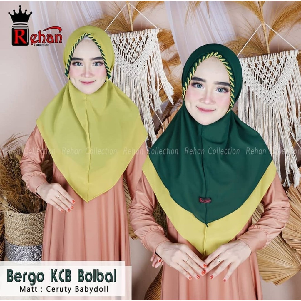 Bergo Kriwil Lipit KCB Bolak Balik Hijab Instant Ceruty Babydoll