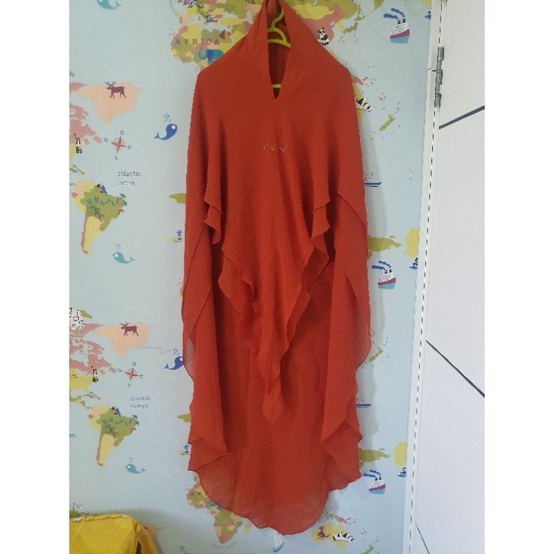 sale preloved khimar sumaya orange jazz sisesa