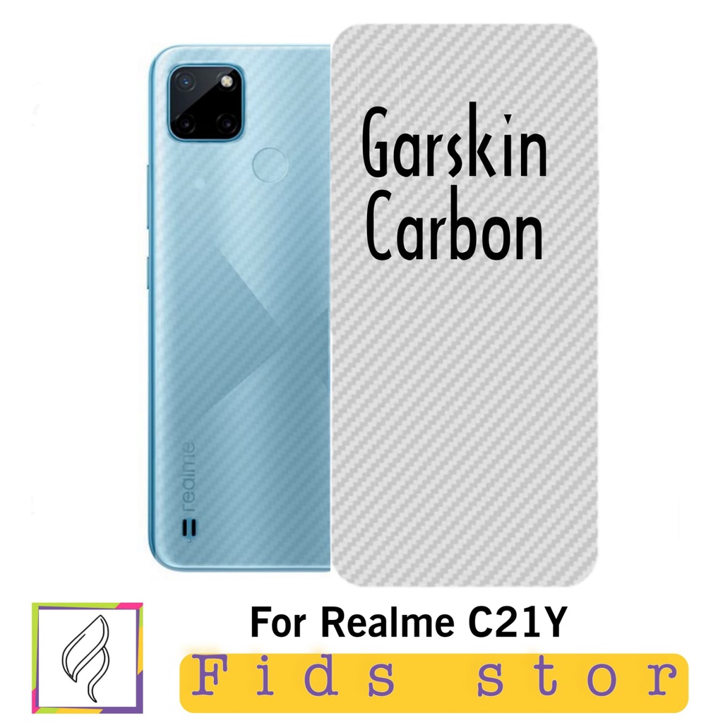 PROMO 2in1 Tempered Glass REALME C21Y TG Layar FULL COVER Black Premium Free GarSkin Carbon flexible