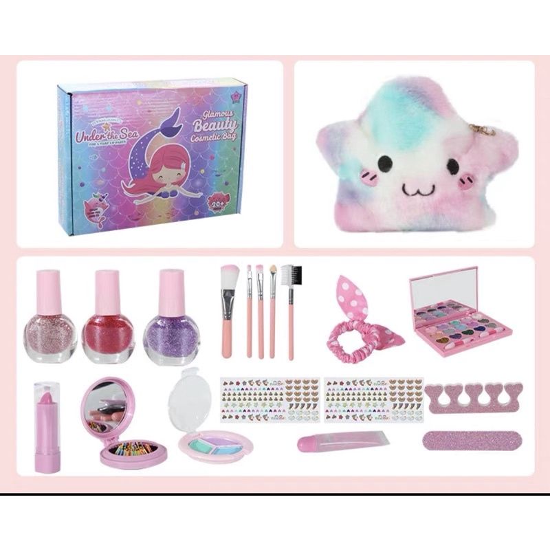 RESTOCK mainan make up bag mermaid - alat rias anak fungsi real