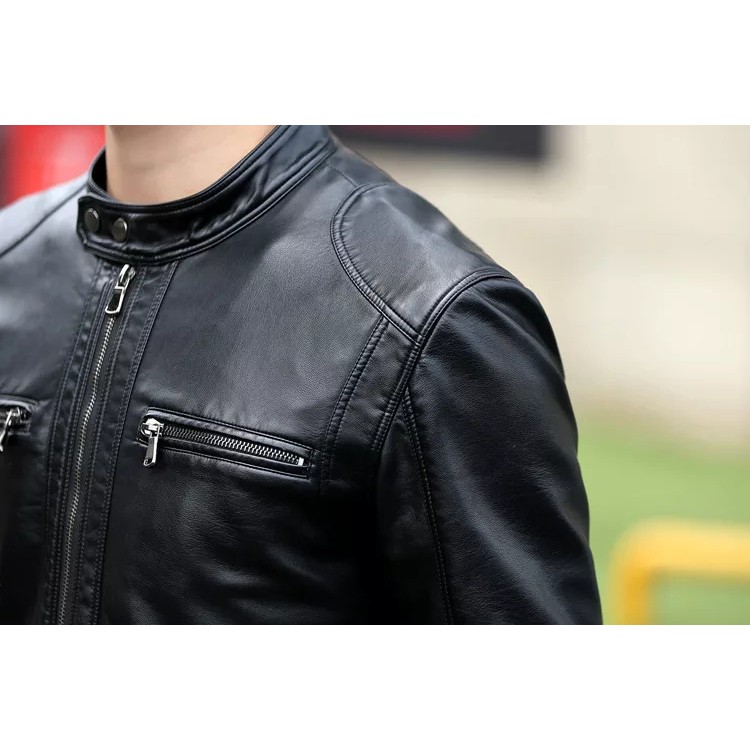 AL-Leather Jaket Kulit Pria Vector Hitam Coklat Tan S/M/L/XL/XXL/3XL