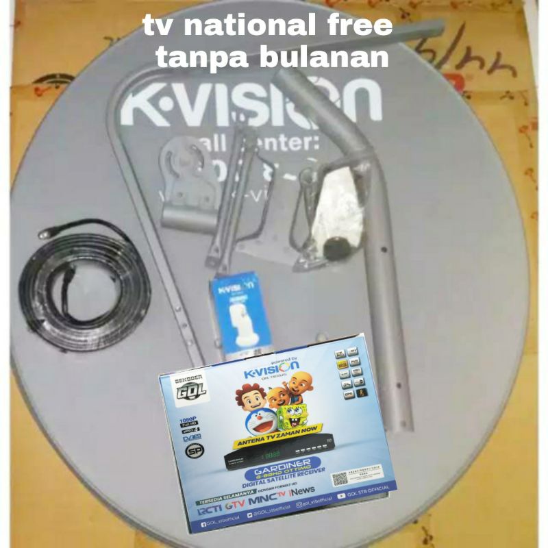 Antena Parabola 80cm K vision Lengkap Receiver Gardiner hd ottimo