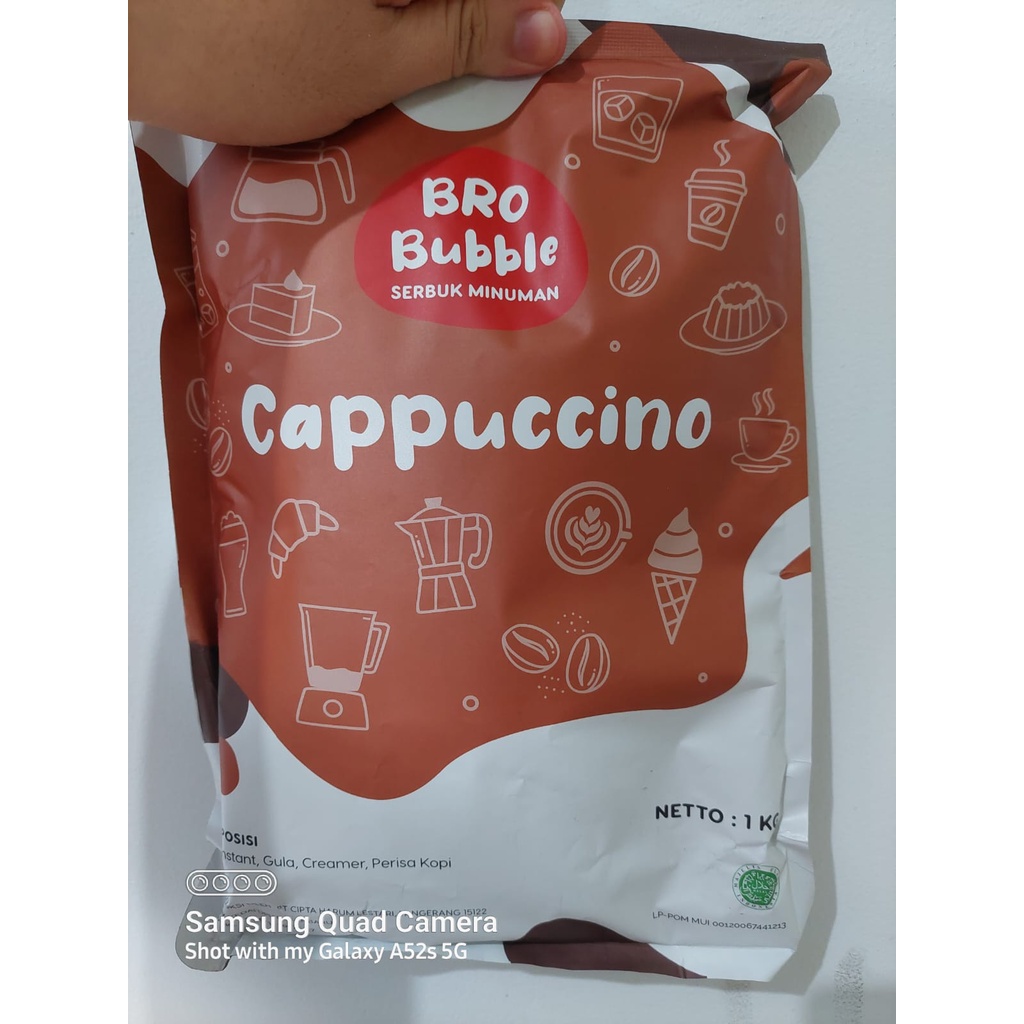 

[oddsolshop] pekanbaru/Bro Bubble Cappuccino 1KG Minuman Bubuk Instan Rasa Kapucino Powder Drink