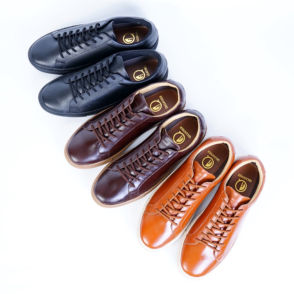 SNEAKERS QI LEATHER SEPATU PRIA KULIT SAPI ASLI PREMIUM SP03