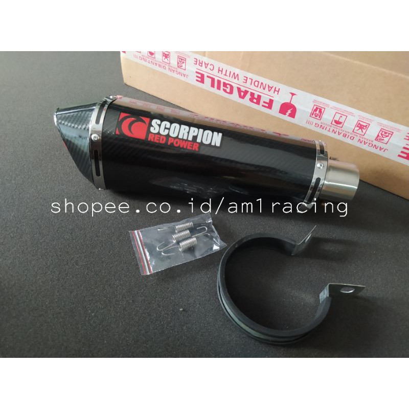 Knalpot Scorpion red power cabon knalpot saja