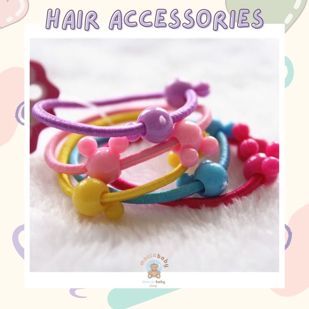 MBSS - IKAT MIN-NIE MIX Ikat Rambut Anak Karakter Lucu / Kuncir Rambut Anak Perempuan Warna Warni isi 50 Pcs