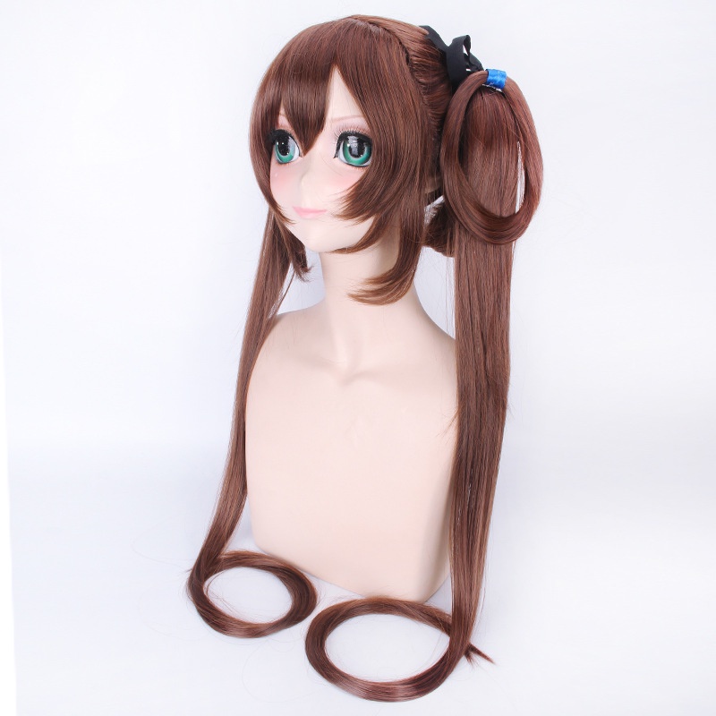 LOL-125 wig rambut palsu daily lolita cosplay brown hanfu china cina twintail