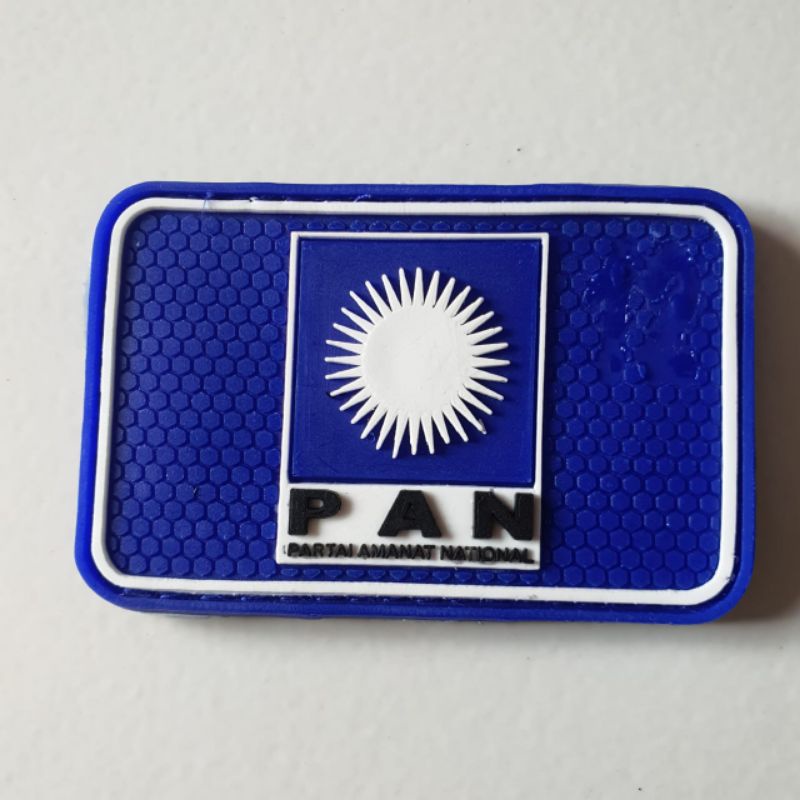 patch rubber logo partai PAN ( partai amanat nasional ) - tempelan emblem karet velcro