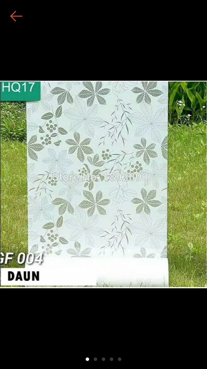 Stiker Kaca / Sunblast Motif Bunga Hijau Ukuran Lebar 90cm Panjang Sesuai Checkout (harga/ Meter)