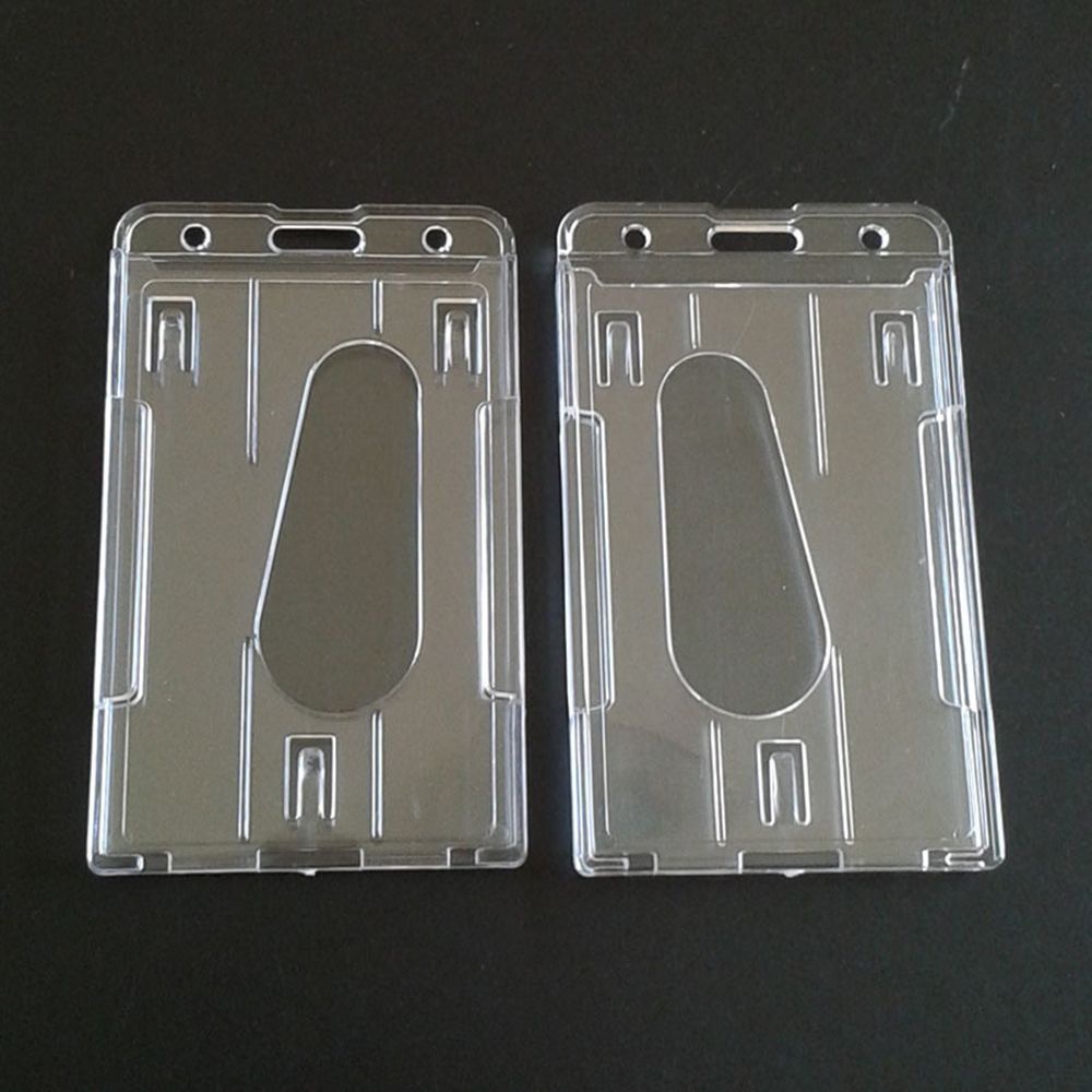 ELEGANT New Double Card ID case 10x6cm Transparent Badge Holder Vertical Hard Plastic Hot Clear