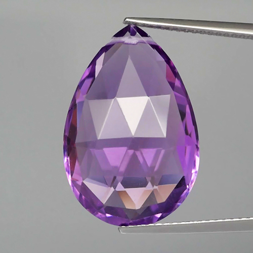 VS Briolette Drilled Rose-Cut 14ct 21.5x14.5mm Natural Unheated Purple Amethyst Uruguay AT193