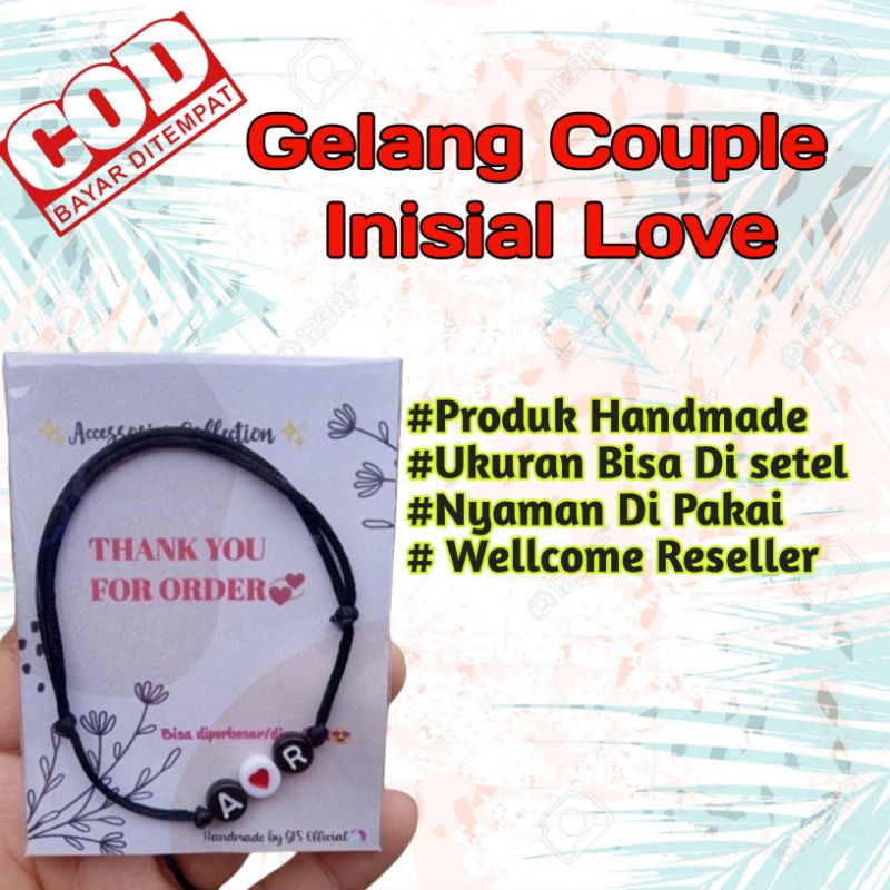 GELANG INISIAL LOVE // GELANG COUPLE INISIAL // GELANG HURUF COUPLE