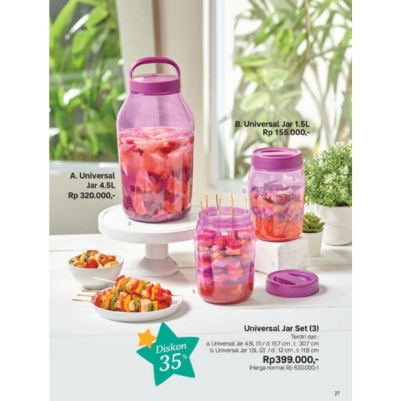 Universal Jar Set 3pcs / Toples Tupperware