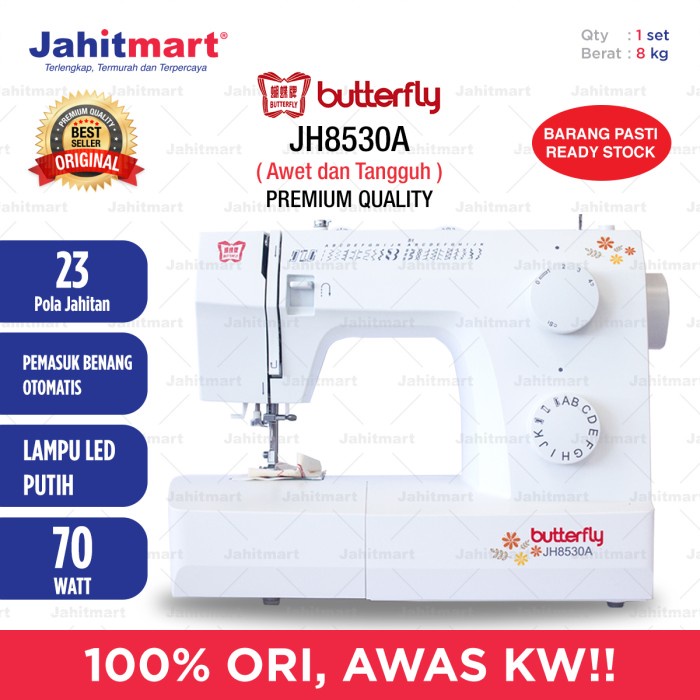 MESIN JAHIT BUTTERFLY JH-8530-A MULTIFUNGSI (PORTABLE)