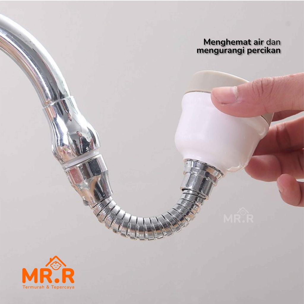 Sambungan Kran Air Fleksibel 360 Rotary Turbo Faucet Penyambung Keran Air Cuci Piring Wastafel