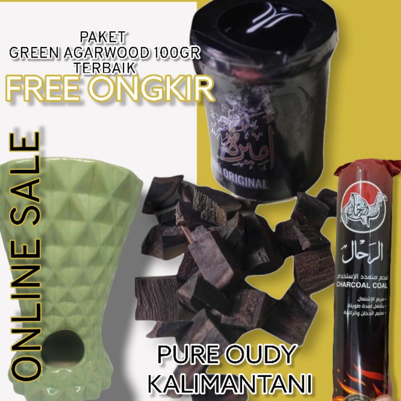 paketan bukhur gereen agarwood oedy siap pakai