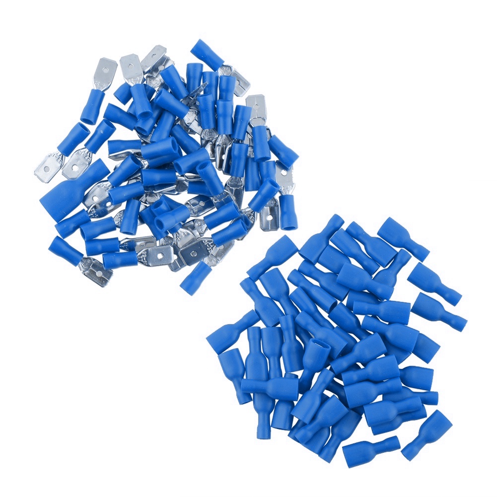 Canaan 50 Pasang Skun Spade Terminal Konektor Kabel Listrik Insulated