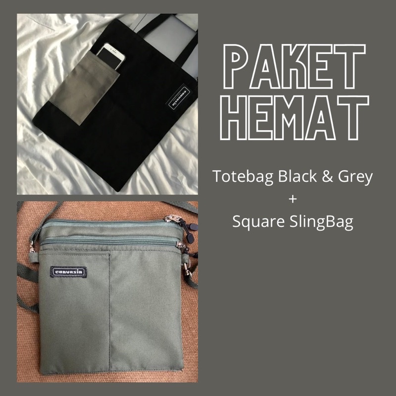 Tote bag dan Sling bag / Paket Hemat