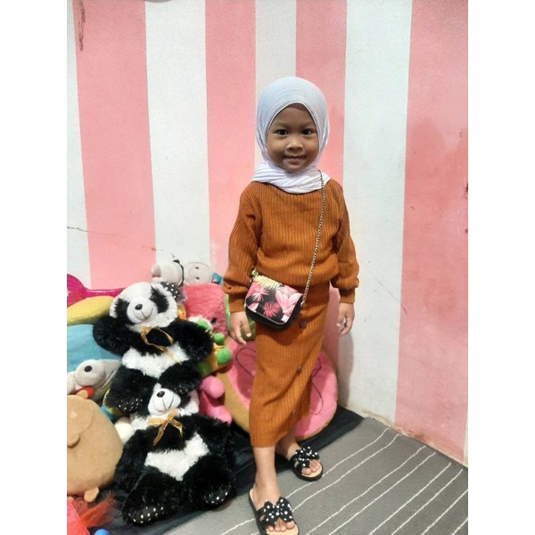 Sweater rajut setelan rok anak perempuan cardigan anak