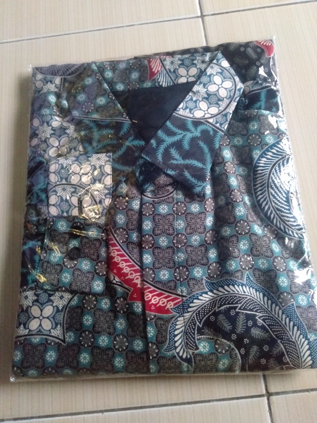 Kemeja Batik Semi Sutra Silky Premium Berfuring Lengan Panjang  Clasik Sutra Xxl  Fashion Batik Pria