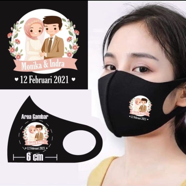 Masker souvenir wedding / pernikahan