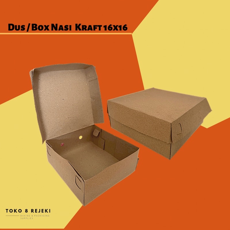 

BOX NASI / DUS NASI KRAFT 16 x 16 100pcs