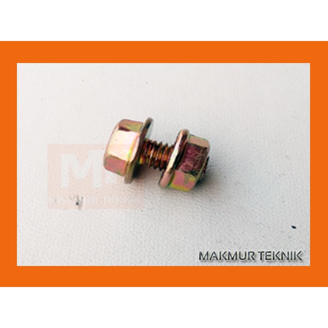 Baut mur Flange Bolt M6x12 paket 16 pcs