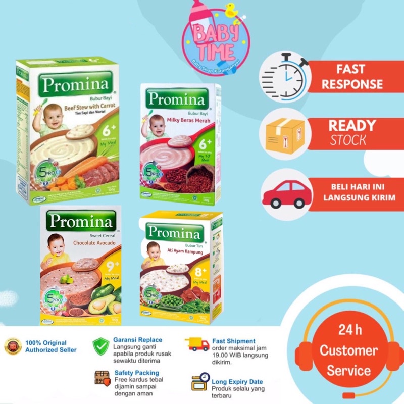 Promina Bubur Bayi 120gr / MPASI BAYI / Promina Bubur TIM 100gr / Promina Nasi tim 100 gr /Milna Bubur Bayi Promina Homade