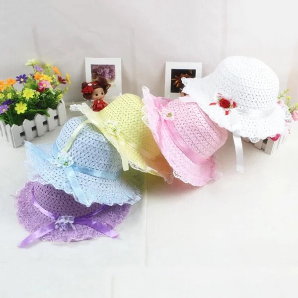 Topi fashion anak little Missy hat hiasan bunga pita renda