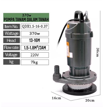 Pompa Celup Air Kotor 370w Submersible Water Pump Pompa air bosster Pompa sawah pompa pertambangan pompa perkebunan pompa hotel pompa dapur pompa perumahan