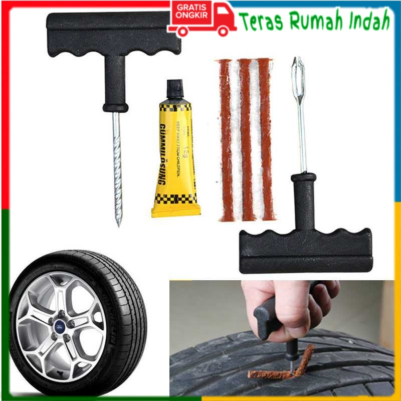 Peralatan Tambal Ban Tubeless Mobil Motor Sepeda - Alat Tambal Ban Tubles / Tubeles