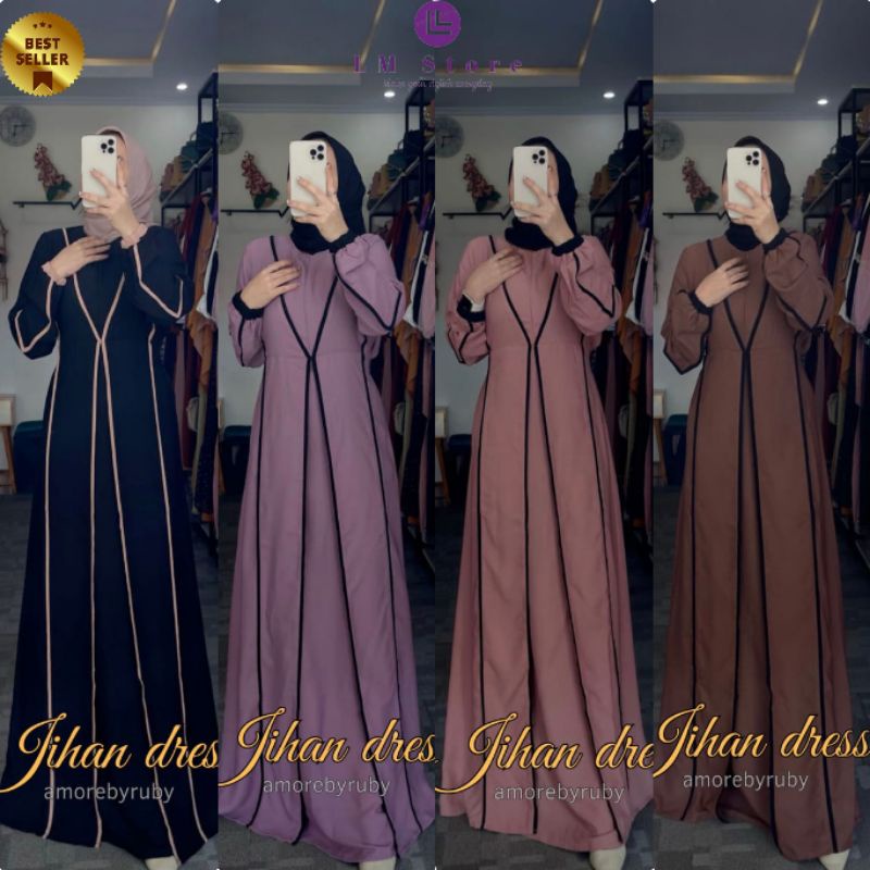 Gamis Terbaru Amore By Ruby Original dress Jihan Gamis Lebaran kondangan Pesta Mewah fashion Muslim