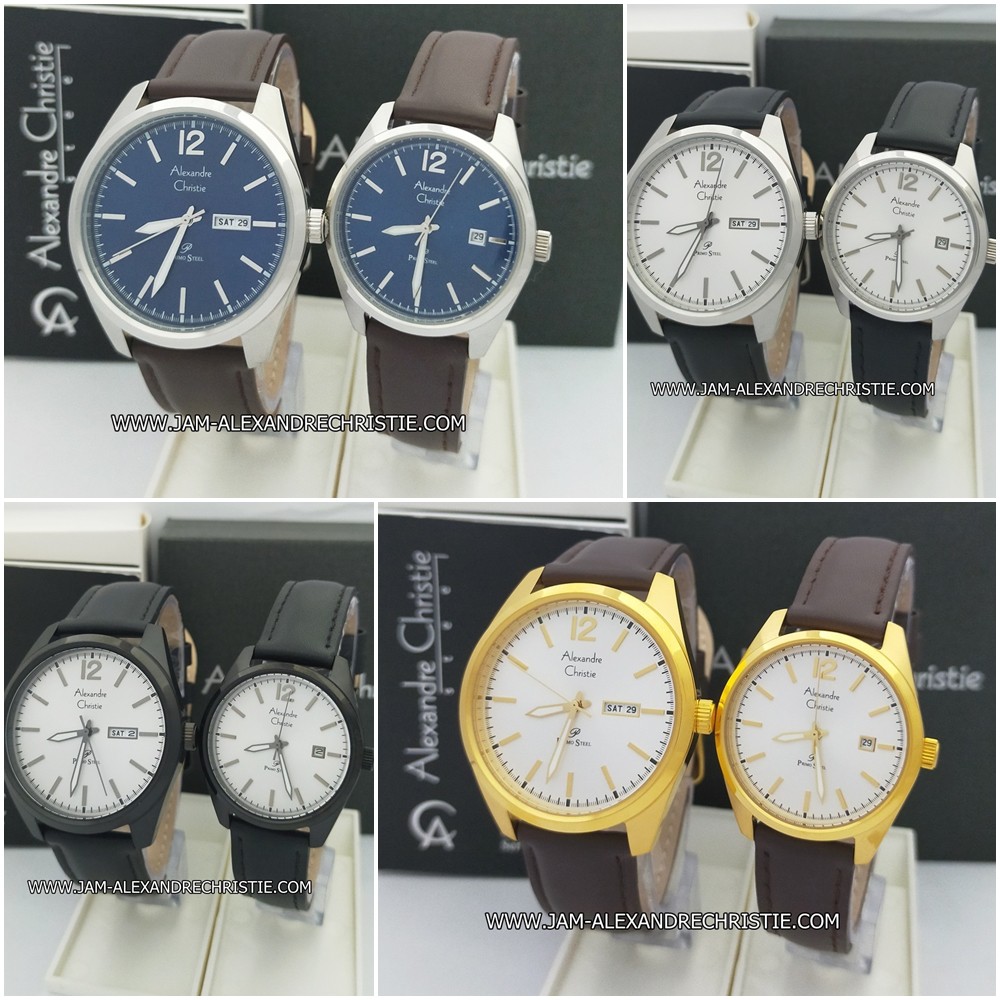 Jam Tangan Pria Wanita Pasangan Alexandre Christie AC 1012 ME LE Original