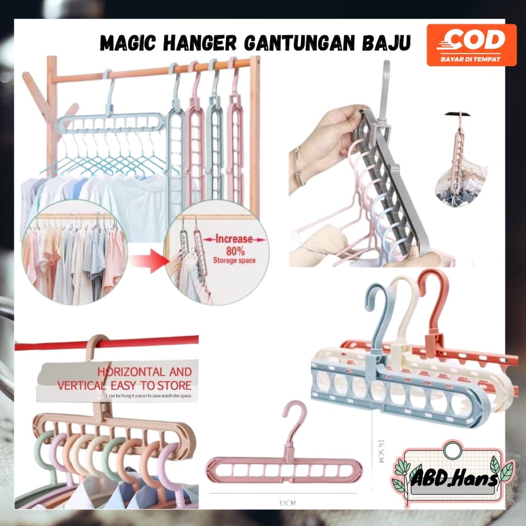 (Hans) Magic Hanger Gantungan Baju Organizer Serbaguna Gantungan Hanger Serbaguna GSF G-7201