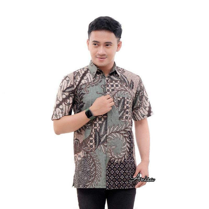 Atasan Batik Wanita PPBTK07 Modern Batik Cassual Atasanbatik Wanitabatik /Atasanwanita-hem kate hijau