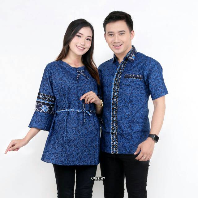 BAJU BATIK HEM BLOUSE ATASAN BATIK WANITA DAN PRIA BAJU COUPLE BATIK