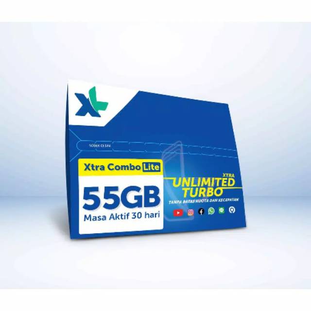 Kartu Perdana XL Xtra Combo Lite 31GB (+Bonus kuota total hingga 55GB)