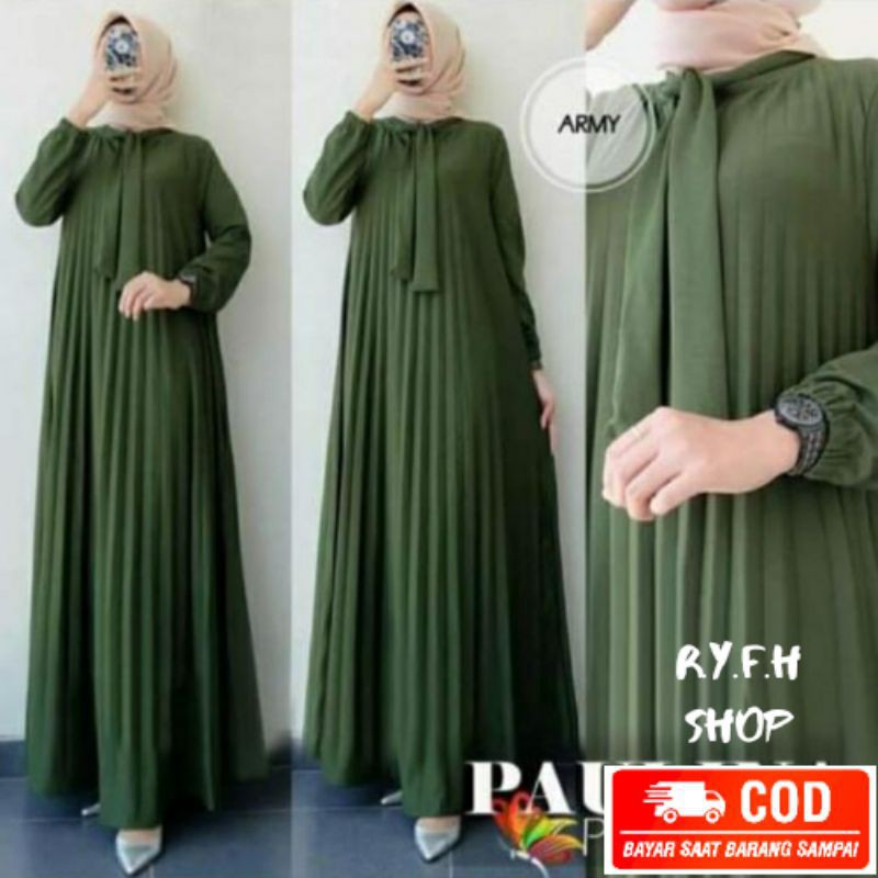 BAJU SYARI BUSANA MUSLIM TERBARU SETELAN GAMIS KHIMAR ROUSMA MUSTARD YUSHA ILYASA FASHION WANITA